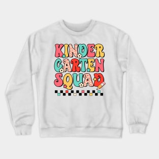 Back To School Kindergarten Squad Retro Groovy Teacher Student Crewneck Sweatshirt